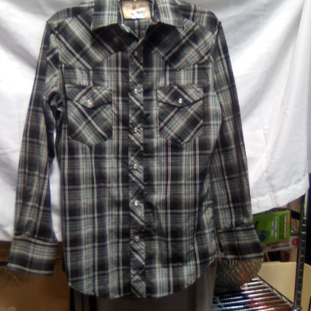 Wrangler western snap button down shirt sz small